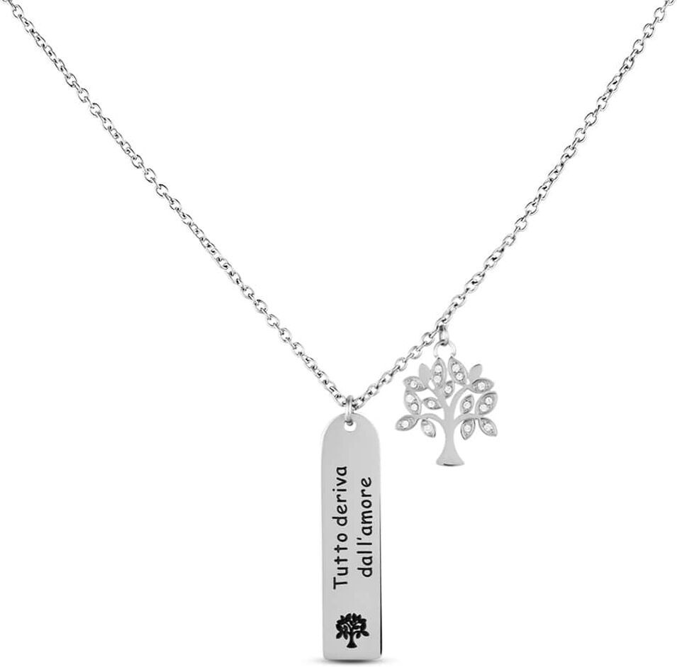 stroili collana lady message acciaio cristallo collezione: lady message bianco