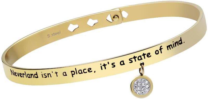 Stroili Bangle cuore in acciaio e strass 'Con te √® il posto pi√π bello del mondo.' Collezione: Lady Message