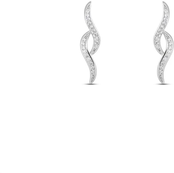 Stroili Orecchini Lobo Silver Shine Argento Rodiato Cubic Zirconia Collezione: Silver Shine Bianco