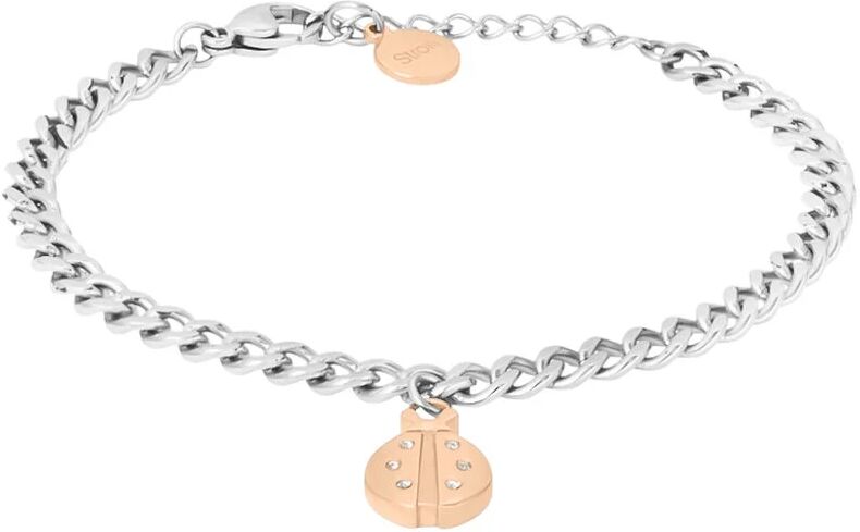 Stroili Bracciale Lady Chic Acciaio Bicolore Bianco / Rosa Cristallo Collezione: Lady Chic Bicolore Bianco / Rosa