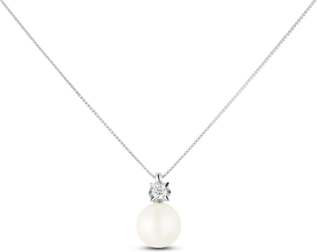 Stroili Collana Gold Pearls Oro Bianco Perla D'Acqua Dolce Diamante Collezione: Gold Pearls Oro Bianco