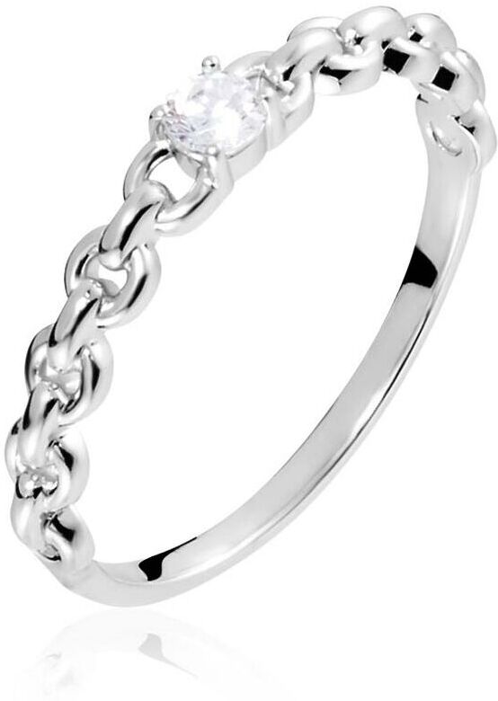 Stroili Anello Silver Elegance Argento Rodiato Cubic Zirconia Collezione: Silver Elegance - Misura 54 Bianco