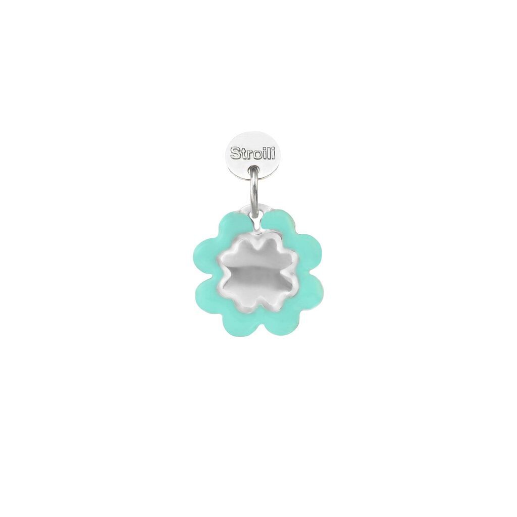 Stroili Piccolo fiore mio. Charm in argento 925 rodiato e smalto Collezione: Love Beats