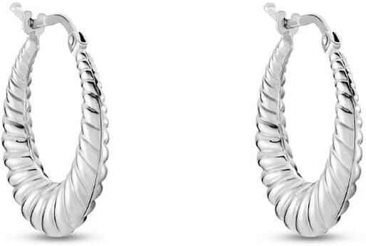 Stroili Orecchini A Cerchio Silver Collection Argento Rodiato Collezione: Silver Collection Bianco