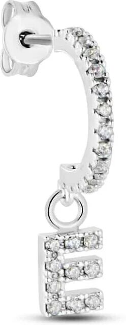 Stroili Mono Orecchino A Cerchio Silver Moments Argento Rodiato Cubic Zirconia Collezione: Silver Moments Bianco