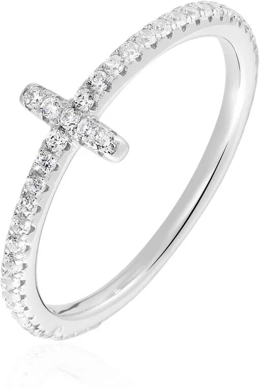 Stroili Anello Silver Shine Argento Rodiato Cubic Zirconia Collezione: Silver Shine - Misura 58 Bianco