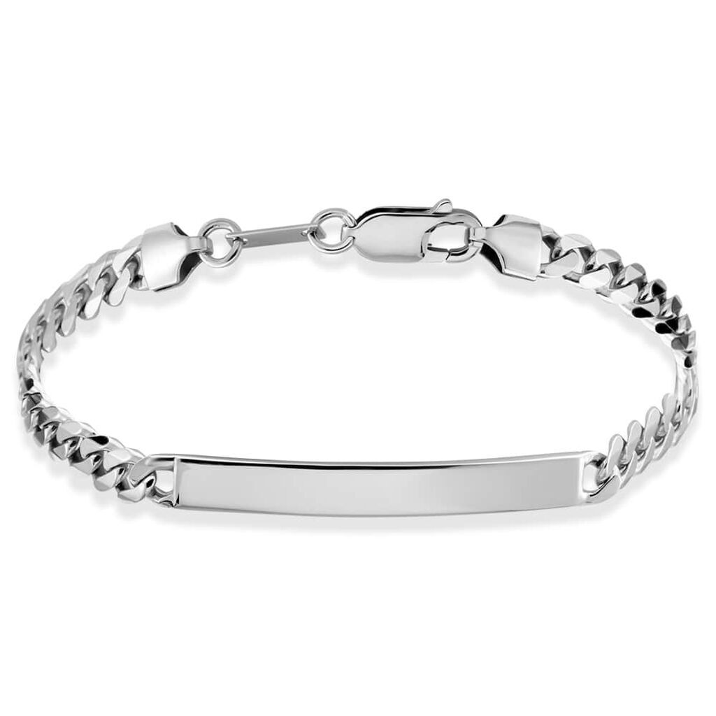 Stroili Bracciale Con Targhetta Gentleman Argento Rodiato Collezione: Gentleman Bianco