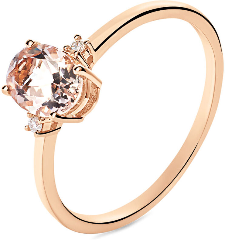 Stroili Anello Solitario Jasmine Oro Rosa Morganite Diamante Collezione: Jasmine - Misura 56 Oro Rosa