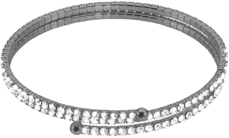 Stroili Bracciale bangle doppio in metallo rutenio e cristalli Collezione: Romantic Shine Grigio