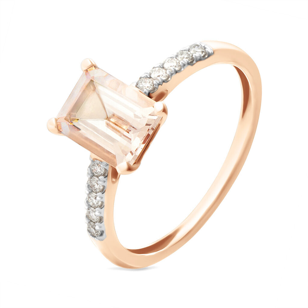 Stroili Anello Solitario Jasmine Oro Rosa Morganite Diamante Collezione: Jasmine - Misura 54 Oro Rosa