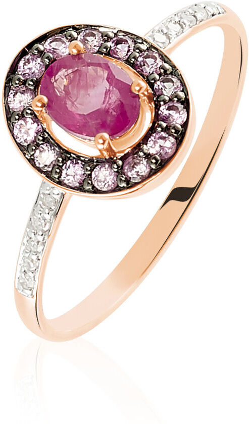 Stroili Anello Charlotte Oro Rosa Rubino Zaffiro Diamante Collezione: Charlotte - Misura 56 Oro Rosa