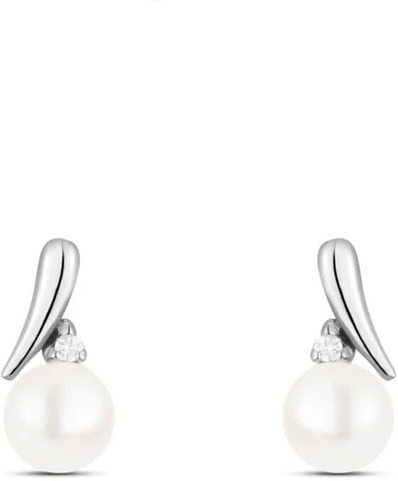 Stroili Orecchini Lobo Gold Pearls Oro Bianco Perla D'Acqua Dolce Diamante Collezione: Gold Pearls Oro Bianco