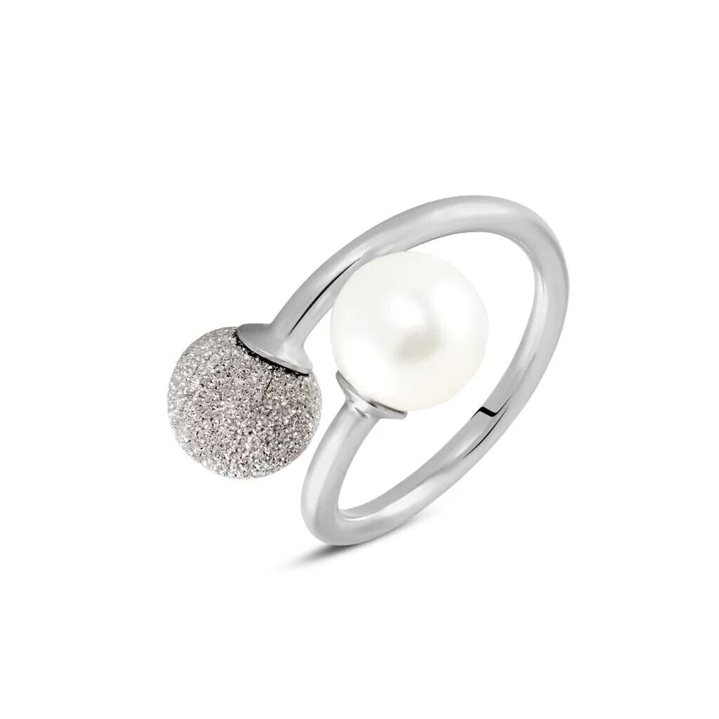 Stroili Anello Contrarie Silver Pearls Argento Rodiato Perla sintentica Collezione: Silver Pearls - Misura Bianco