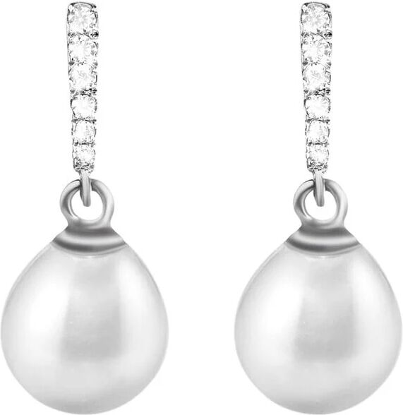 Stroili Orecchini Pendenti Silver Pearls Argento Rodiato Perla sintentica Cubic Zirconia Collezione: Silver Pearls Bianco