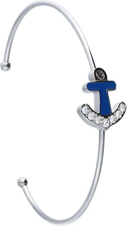 Stroili Bangle in acciaio con ancora blu e strass Collezione: Lady Sweet Argentato