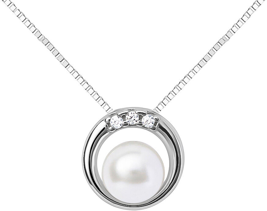 Stroili Collana Gabrielle Oro Bianco Perla D'Acqua Dolce Cubic Zirconia Collezione: Gabrielle Oro Bianco