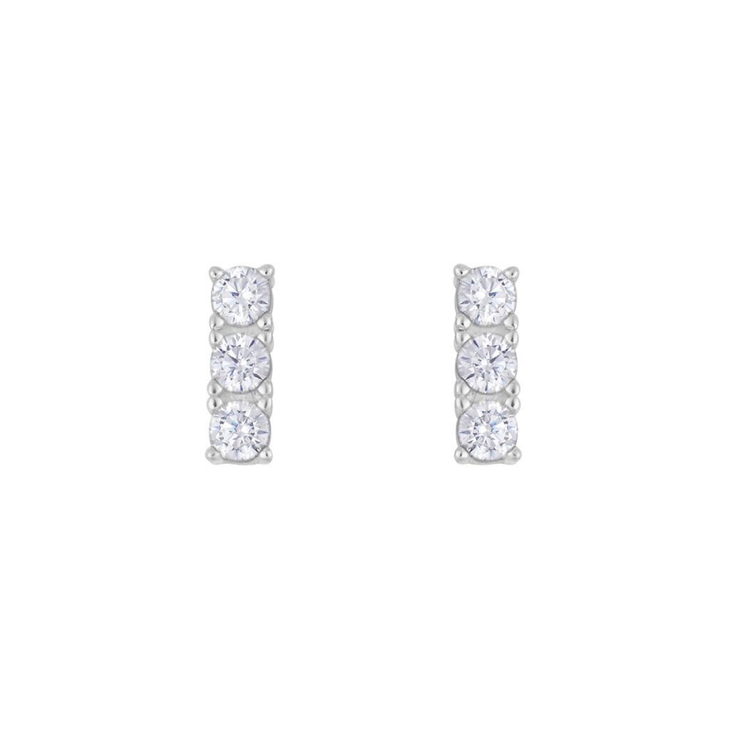 Stroili Orecchini Lobo Trilogy Silver Elegance Argento Rodiato Cubic Zirconia Collezione: Silver Elegance Bianco