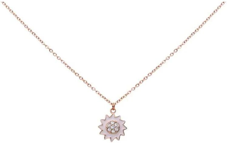 Stroili Girocollo con ciondolo fiore rosa in acciaio rosato e strass Collezione: Lady Sweet Rosa