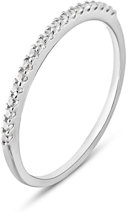 Stroili Anello Semi-eternity Silver Elegance Argento Rodiato Cubic Zirconia Collezione: Silver Elegance - Misura 52 Bianco