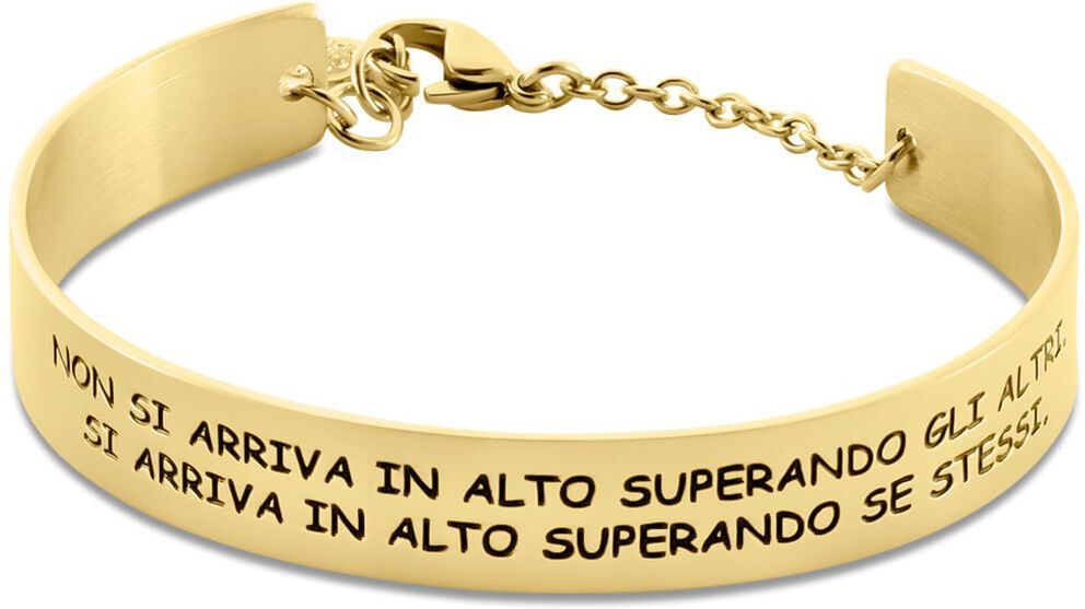 Stroili Bangle Lady Message Acciaio Dorato Cristallo Collezione: Lady Message Giallo