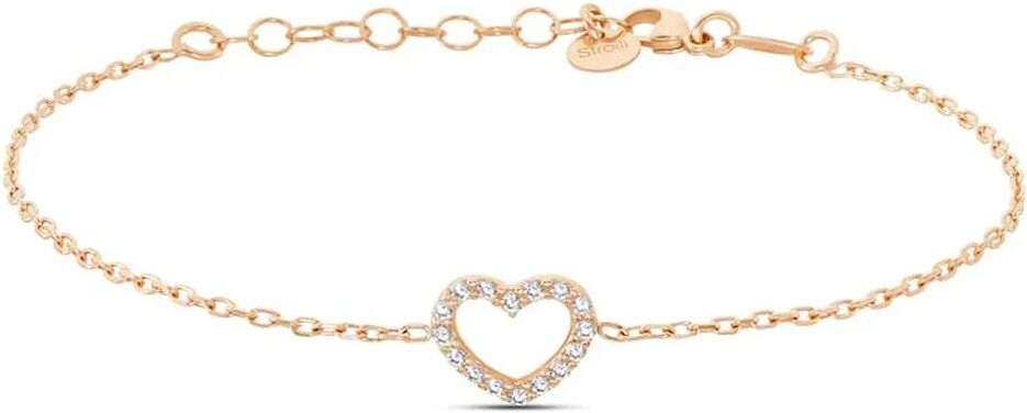 Stroili Bracciale in argento rosato con cuore in madreperla e zirconi Collezione: Silver Moments Rosa