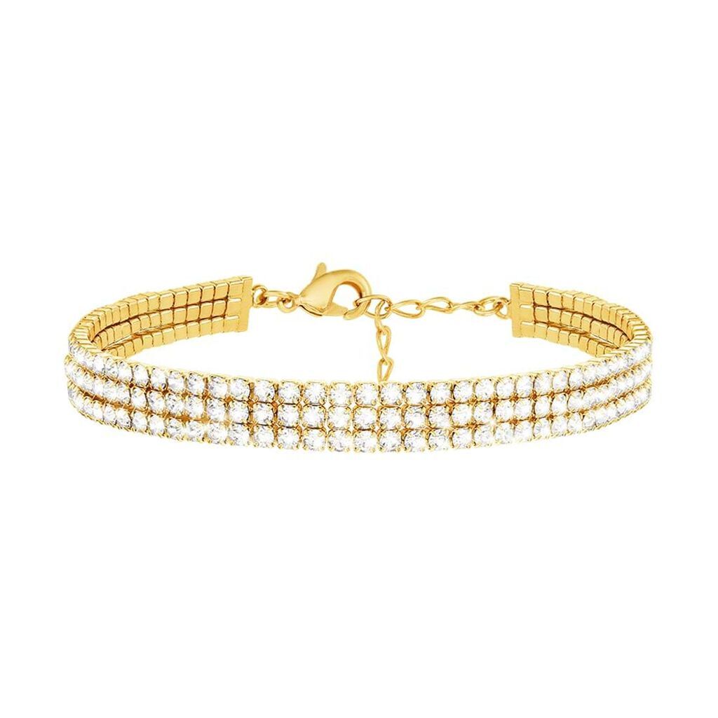 Stroili Bracciale Tennis Romantic Shine Metallo Dorato Cristallo Collezione: Romantic Shine Giallo