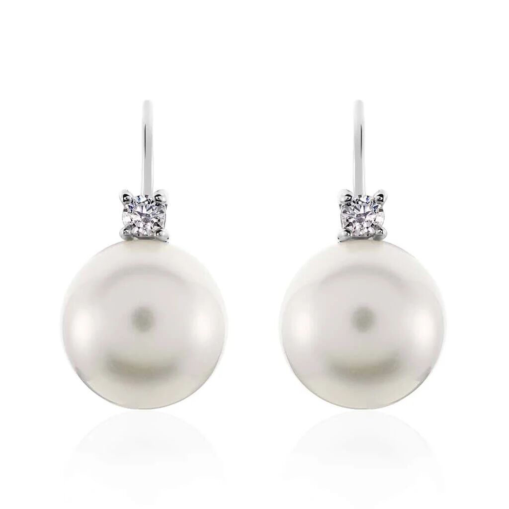 Stroili Orecchini Pendenti Silver Pearls Argento Rodiato Perla sintentica Cubic Zirconia Collezione: Silver Pearls Bianco