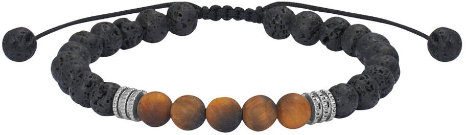 Stroili Bracciale Man Code Ottone Nero Pietra lavica Collezione: Man Code