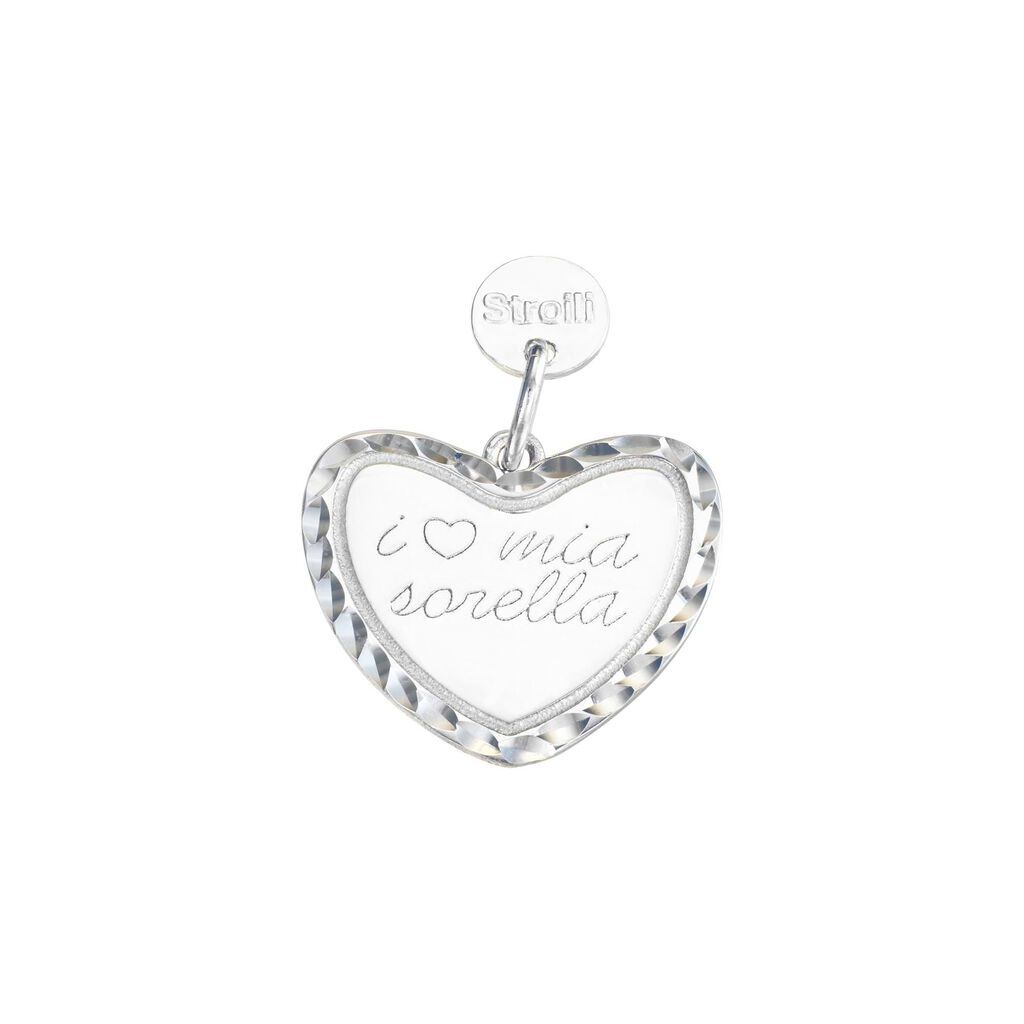 Stroili Charm in argento rodiato diamantato Collezione: Love Beats Bianco