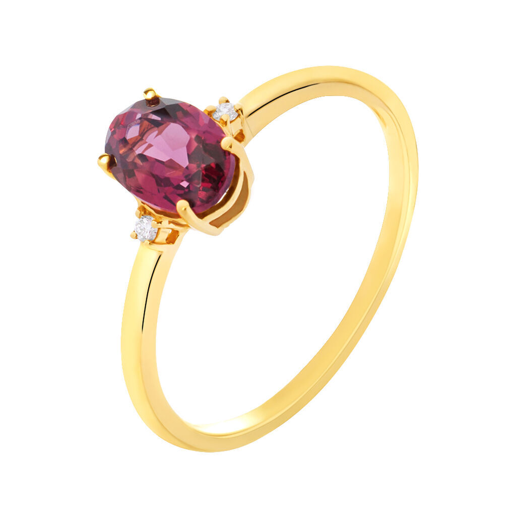 Stroili Anello Solitario Jasmine Oro Giallo Rodolite Diamante Collezione: Jasmine - Misura 54 Oro Giallo