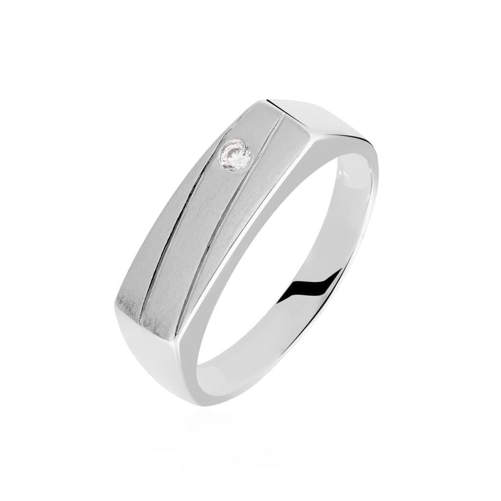 Stroili Anello Chevalier Gentleman Argento Rodiato Cubic Zirconia Collezione: Gentleman - Misura 66 Bianco