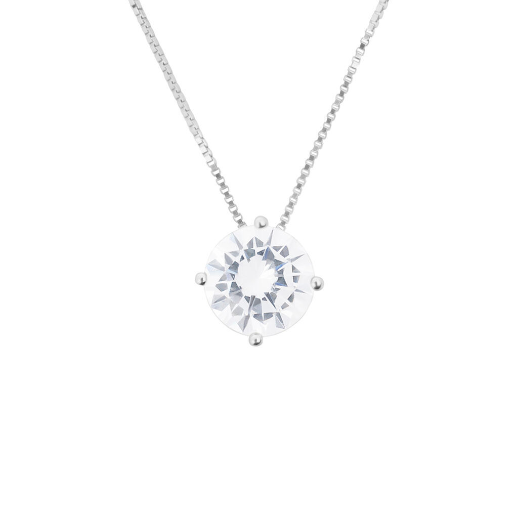 Stroili Collana Punto Luce Silver Elegance Argento Rodiato Cubic Zirconia Collezione: Silver Elegance Bianco