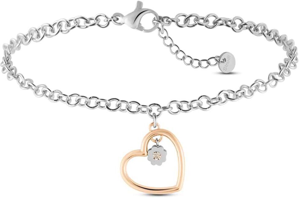 Stroili Bracciale Lady Chic Acciaio Bicolore Cuore e Cristalli Collezione: Lady Chic Argentato