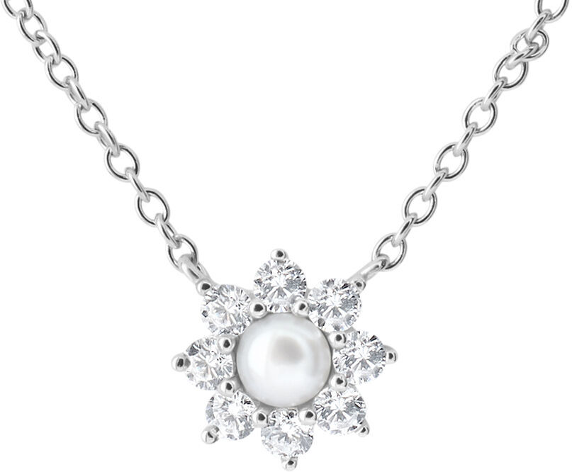 Stroili Collana Silver Pearls Argento Rodiato Perla sintetica Cubic Zirconia Collezione: Silver Pearls Bianco