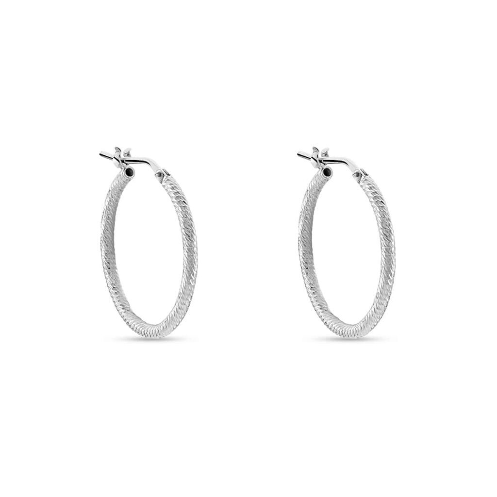 Stroili Orecchini A Cerchio Silver Collection Argento Rodiato Collezione: Silver Collection Bianco