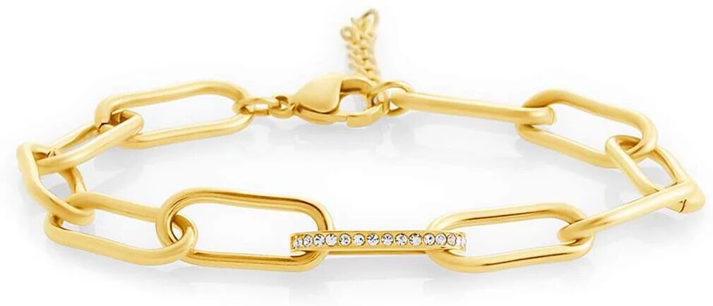 Stroili Bracciale Lady Code Acciaio Dorato Cristallo Collezione: Lady Code Giallo