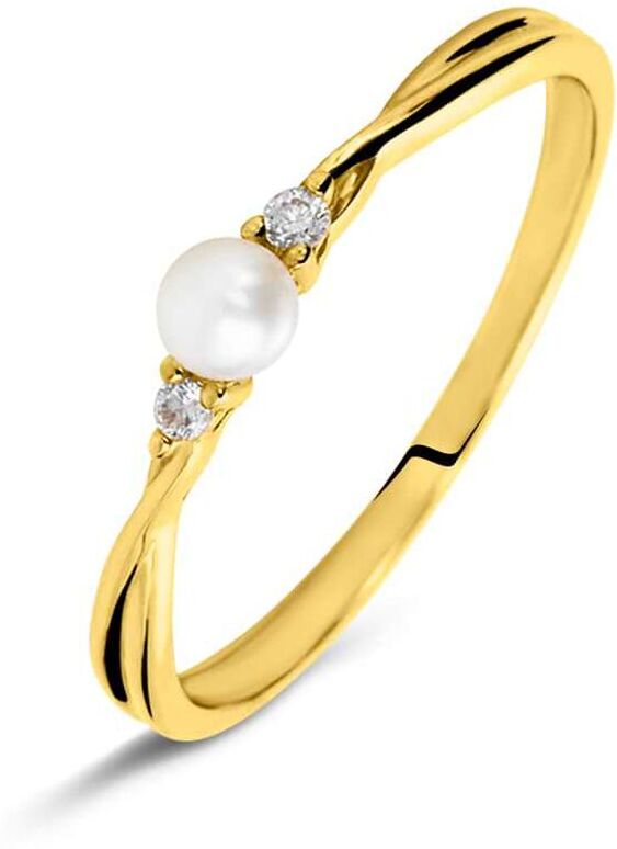 Stroili Anello Solitario Gabrielle Oro Giallo Perla D'Acqua Dolce Cubic Zirconia Collezione: Gabrielle - Misura 52 Oro Giallo