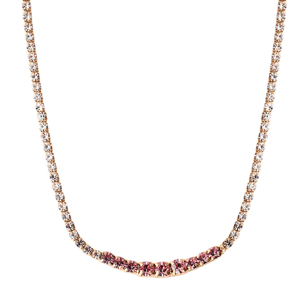 Stroili Collana Tennis Romantic Shine Metallo Rosa Cristallo Collezione: Romantic Shine Rosa