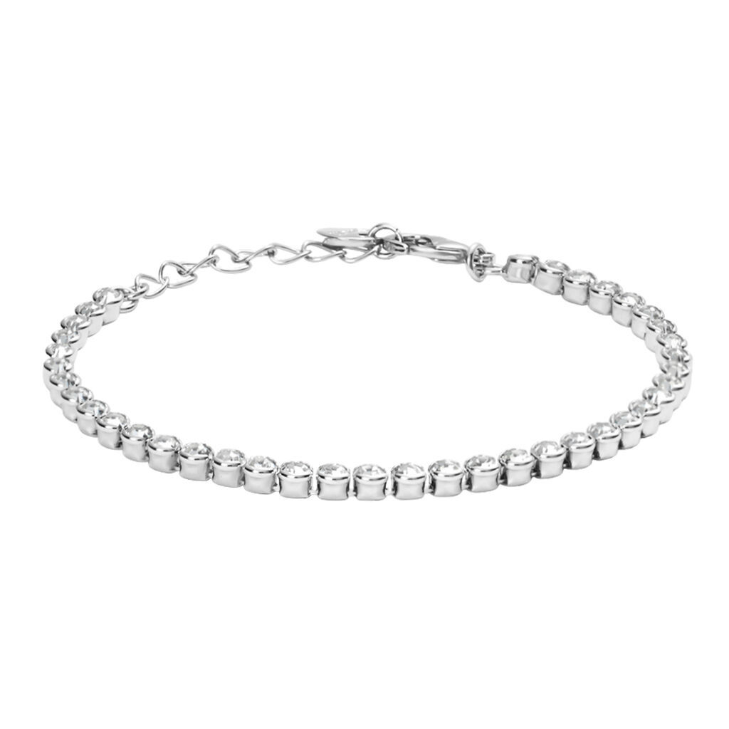 Stroili Bracciale Tennis Romantic Shine Metallo Cristallo Collezione: Romantic Shine Bianco