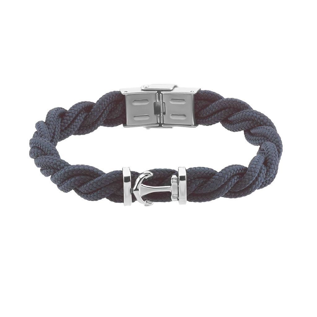 Stroili Bracciale Ancora in acciaio e corda Collezione: Man Code