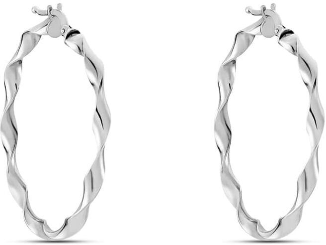 Stroili Orecchini A Cerchio Silver Collection Argento Rodiato Collezione: Silver Collection Bianco