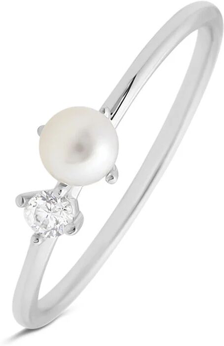 Stroili Anello Fantasia Gabrielle Oro Bianco Perla D'Acqua Dolce Cubic Zirconia Collezione: Gabrielle - Misura 58 Oro Bianco