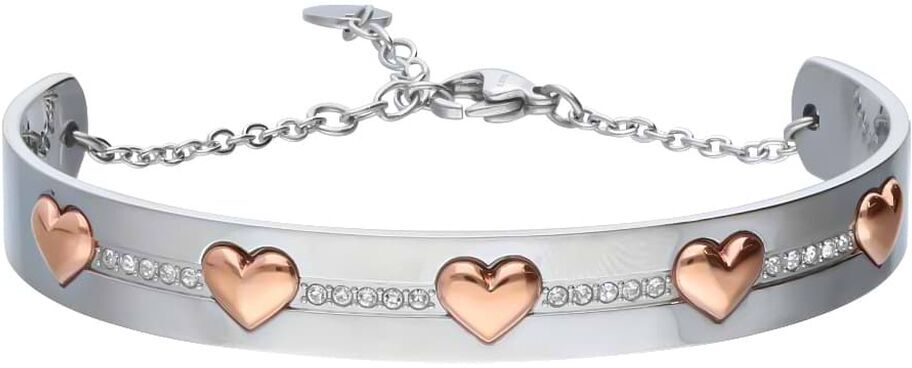 Stroili Bangle Lady Chic Acciaio Cuore e Cristalli Collezione: Lady Chic Bianco