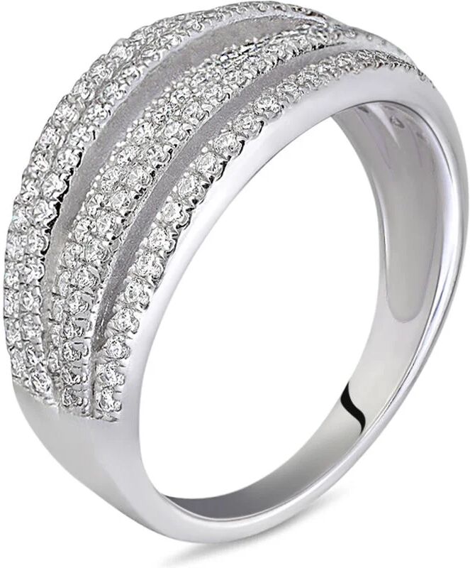 Stroili Anello Fantasia Silver Shine Argento Rodiato Cubic Zirconia Collezione: Silver Shine - Misura 52 Bianco