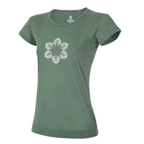 OCUN Intimo / t-shirt classic t organic flower, t-shirt donna green duck s