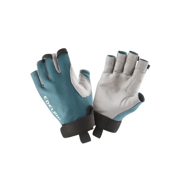 edelrid guanti work gloves open ii, guanti da sicura, ferrata blu m