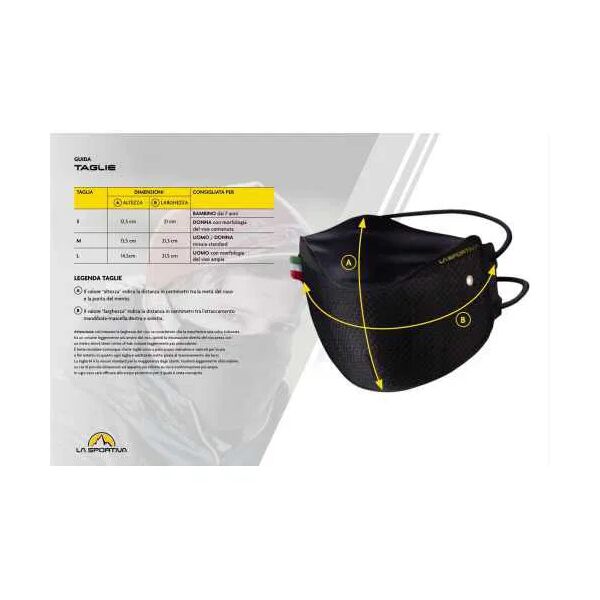 la sportiva mascherine protezione stratos mask nera mascherina facciale protettiva lavabile m