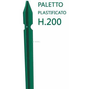 NextradeItalia 10pz Paletto A T Altezza 200 Cm Sezione Mm 30x30x3 Plastificato Palo Verde Da Giardino Recinzione In Ferro