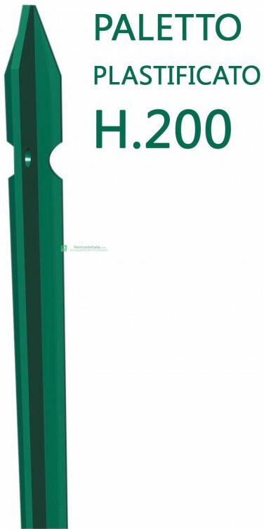 NextradeItalia 10pz Paletto A T Altezza 200 Cm Sezione Mm 30x30x3 Plastificato Palo Verde Da Giardino Recinzione In Ferro