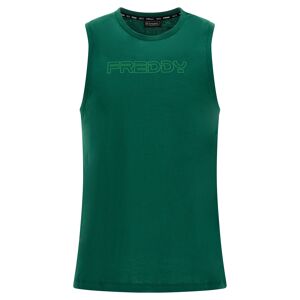 Freddy Canotta da uomo in jersey con logo centrale in outline Verde Uomo Xx Large